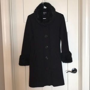 Nine West Sweater Jacket with Faux Fur Trim